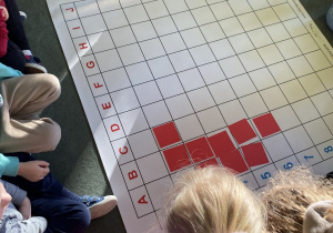 kodowanie na dywanie - serce dla babci