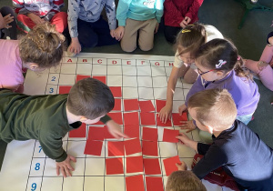 kodowanie na dywanie - serce dla babci